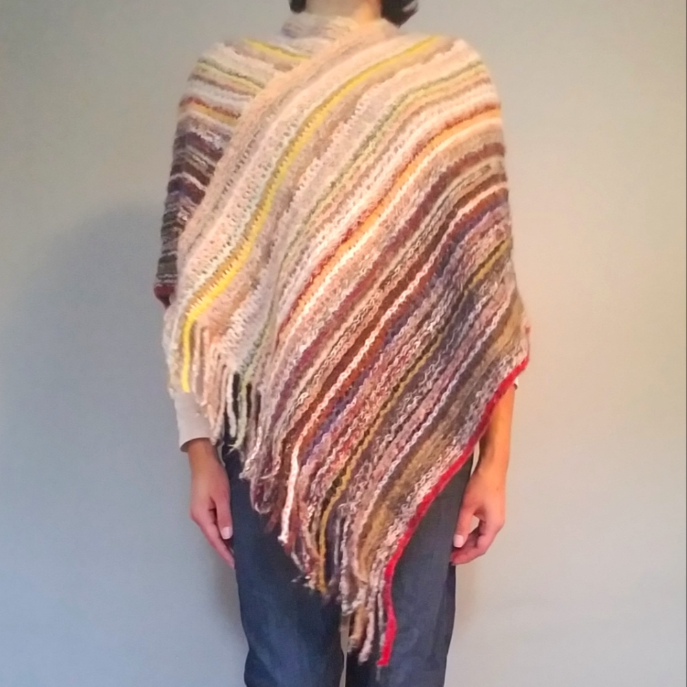 Coco + Carmen multicolored knit shawl